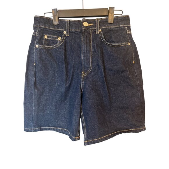 2/$30 ZARA Size 2 Denim High-Waisted Dark Blue Denim Shorts - Picture 1 of 10